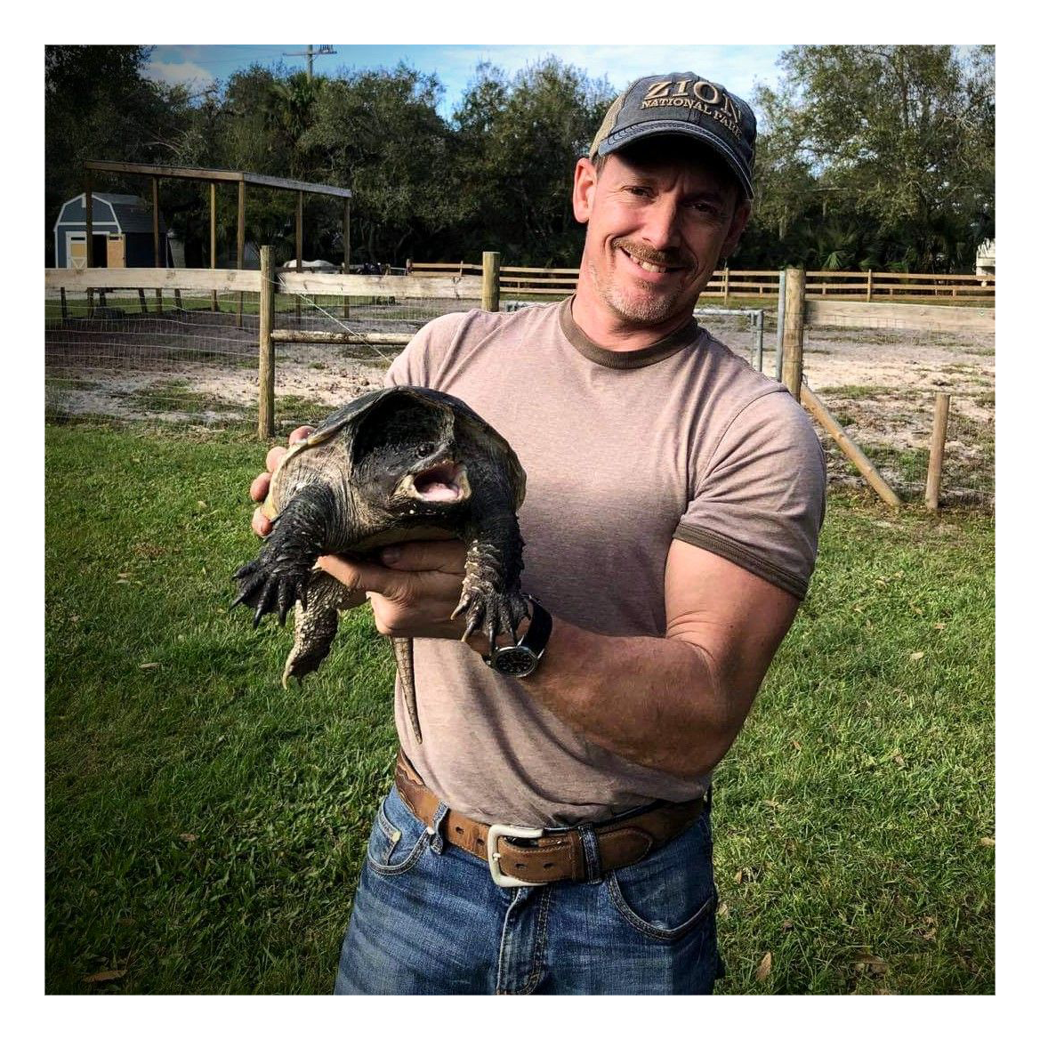 Joe holding Snapping Turtle